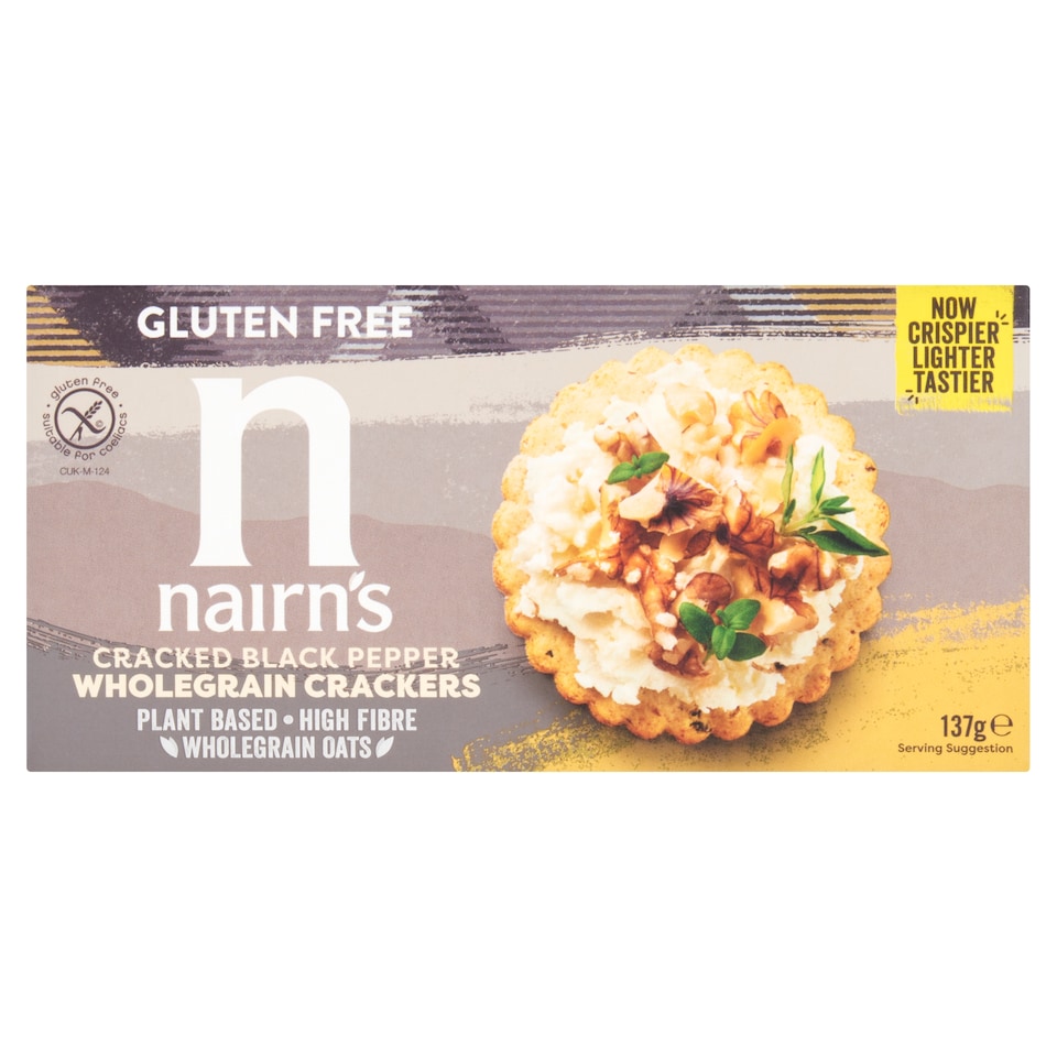 Nairn's Gluten Free Cracked Black Pepper Wholegrain Crackers 137g
