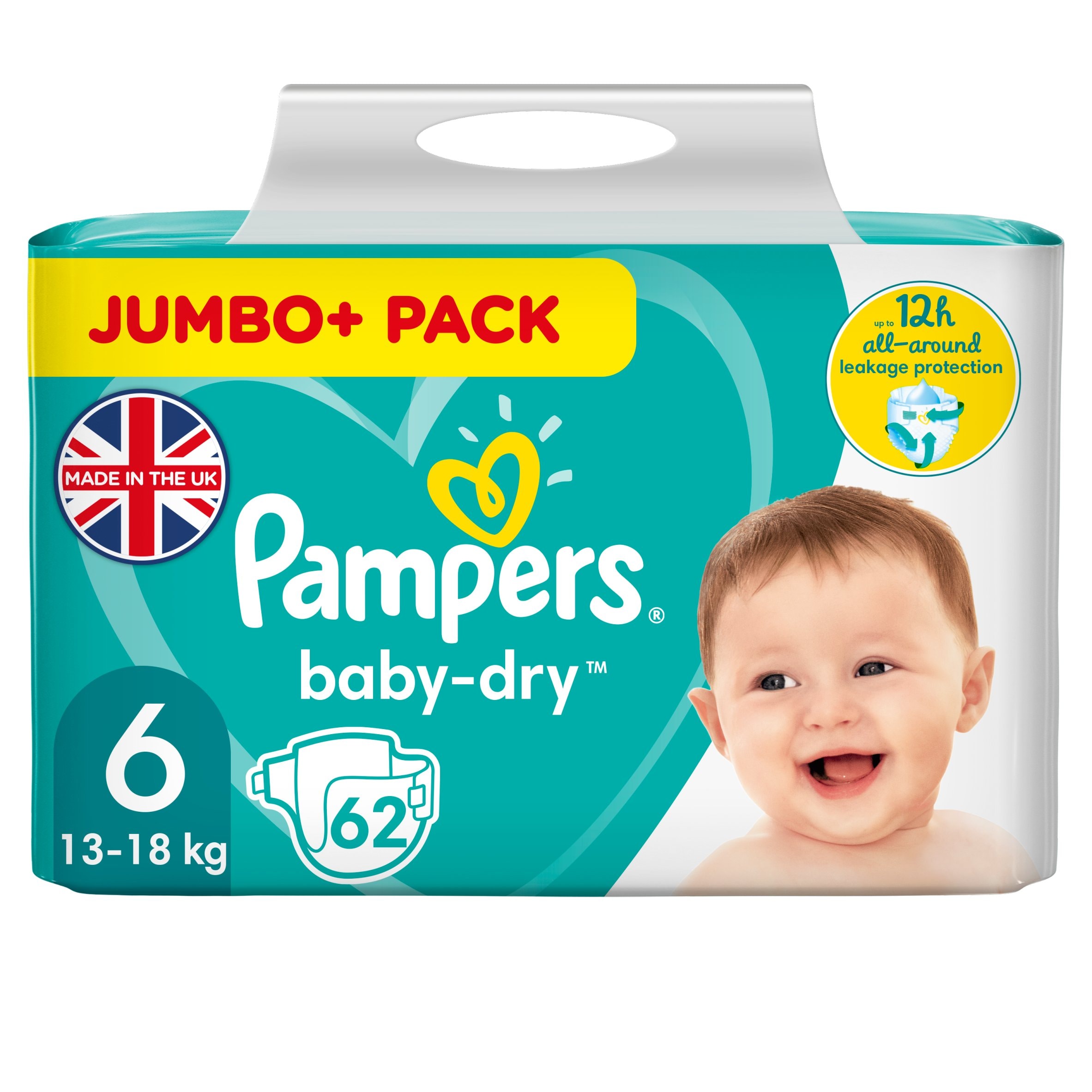 Pampers Baby Dry Size 6 Jumbo+ Pack 62 