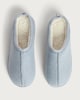 image 2 of F&F Felt Slip On Mule Slippers in Blue