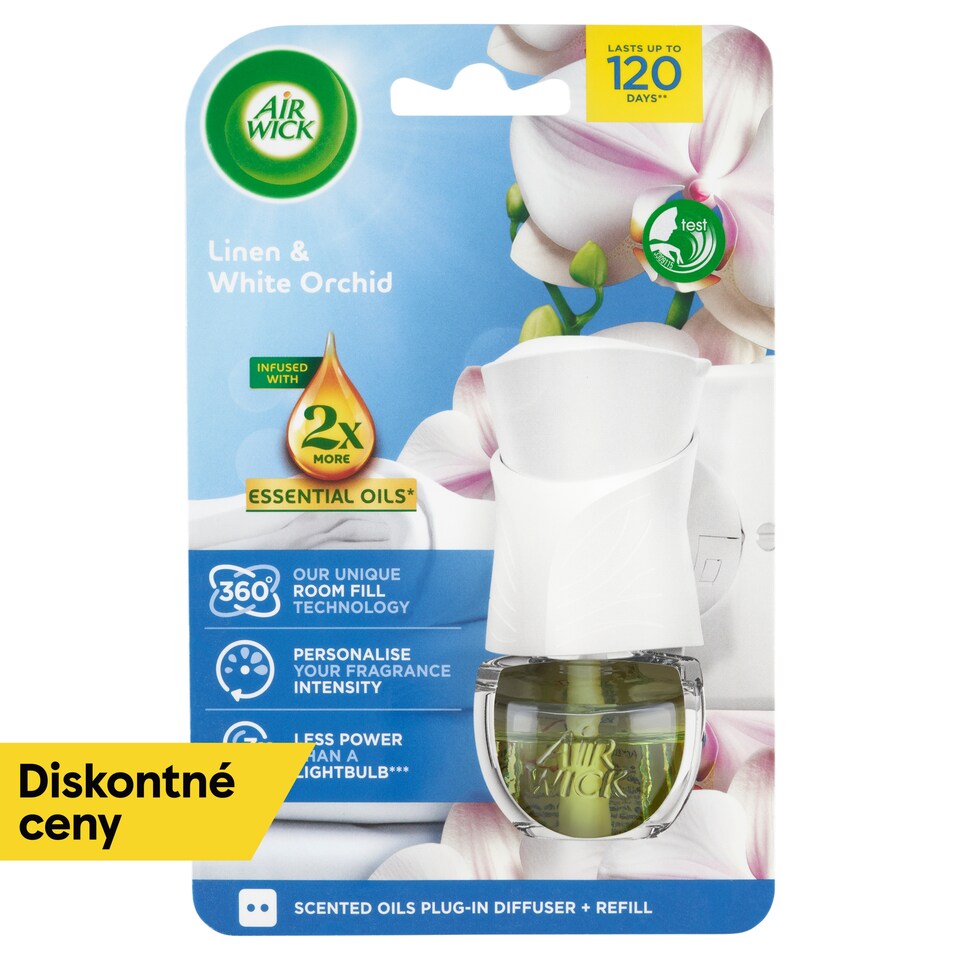 image 1 of Air Wick Fragrance Diffuser + Refill Linen & White Orchid 19 ml