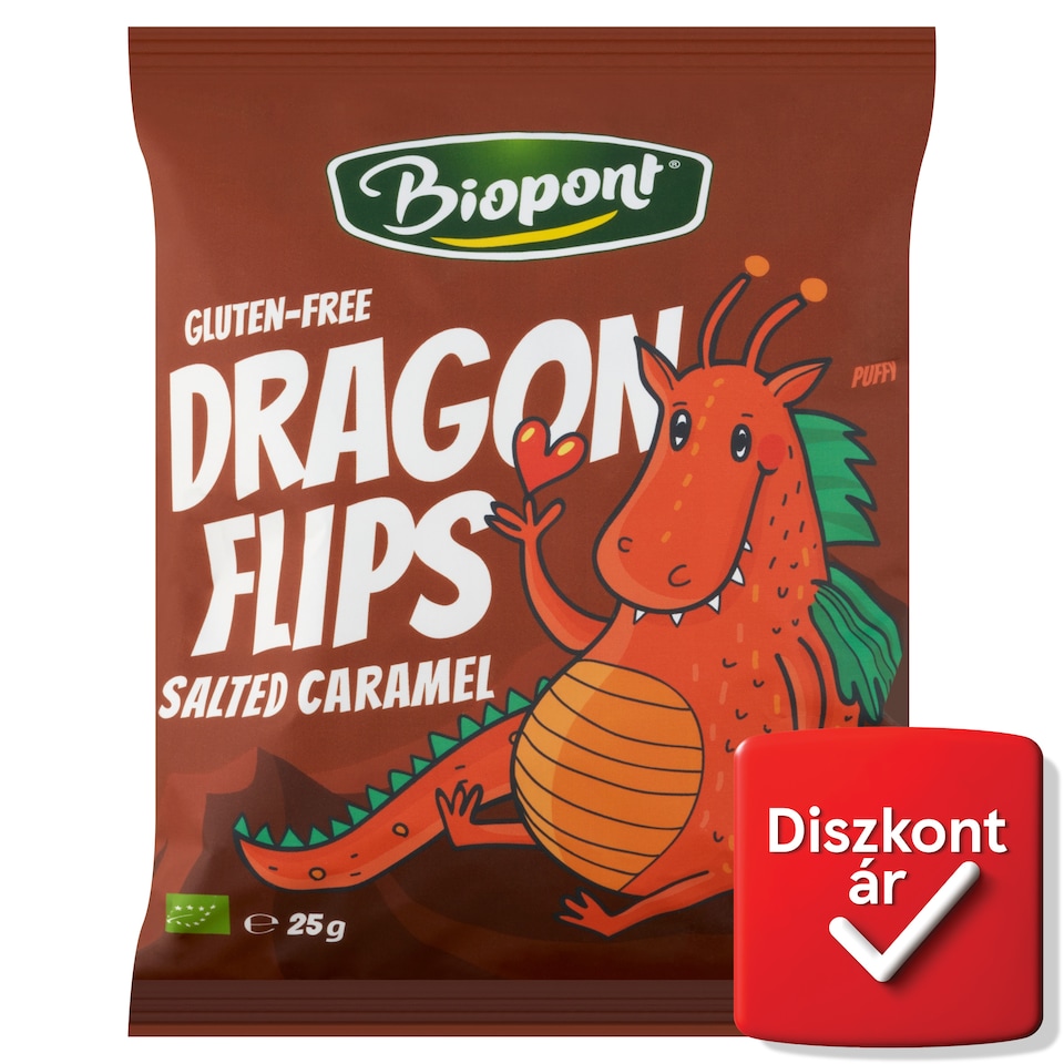 image 1 of Biopont Dragon Flips Organic Gluten-Free Corn Flips with Salted Caramel 25 g