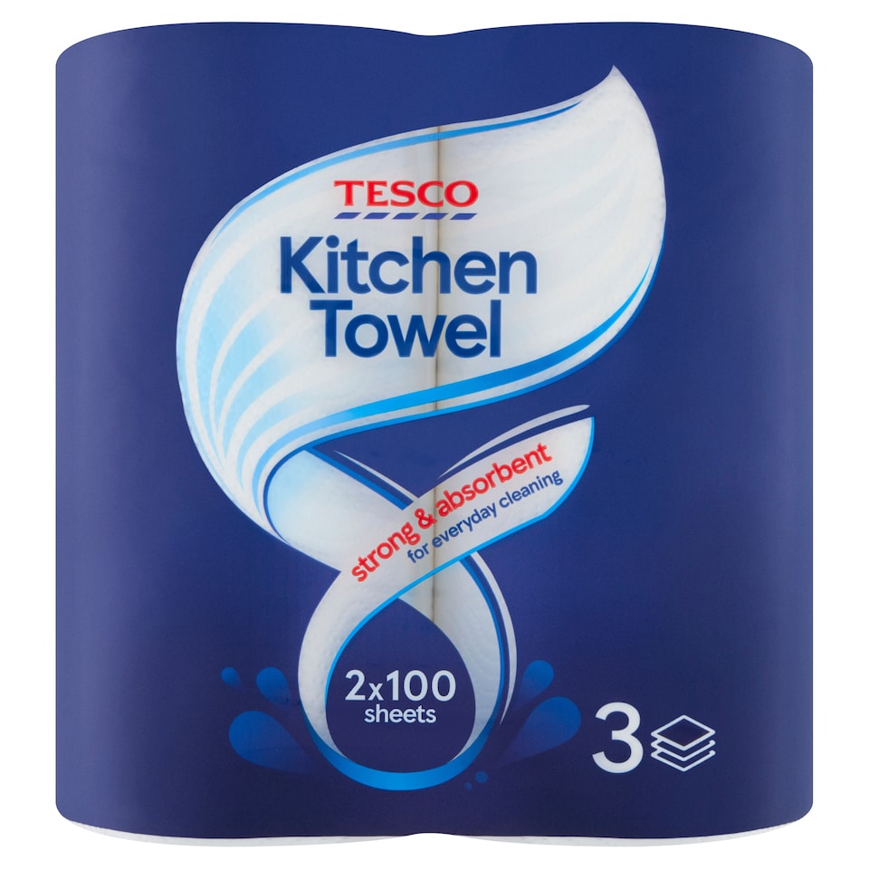 Tesco Kuchyňské utěrky 3 vrstvy 2 role