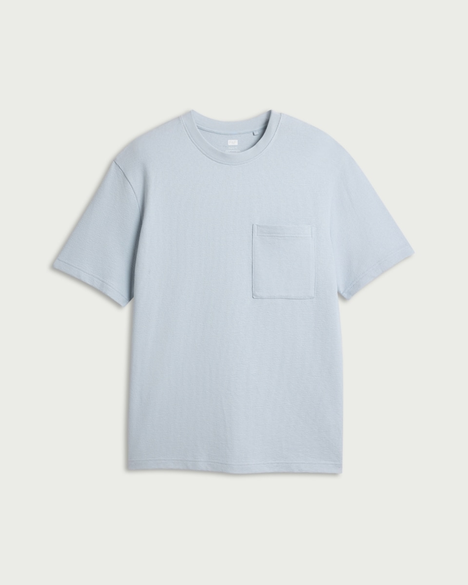 image 1 of F&F Pure Cotton Pocket Oversized Fit T-Shirt in Blue