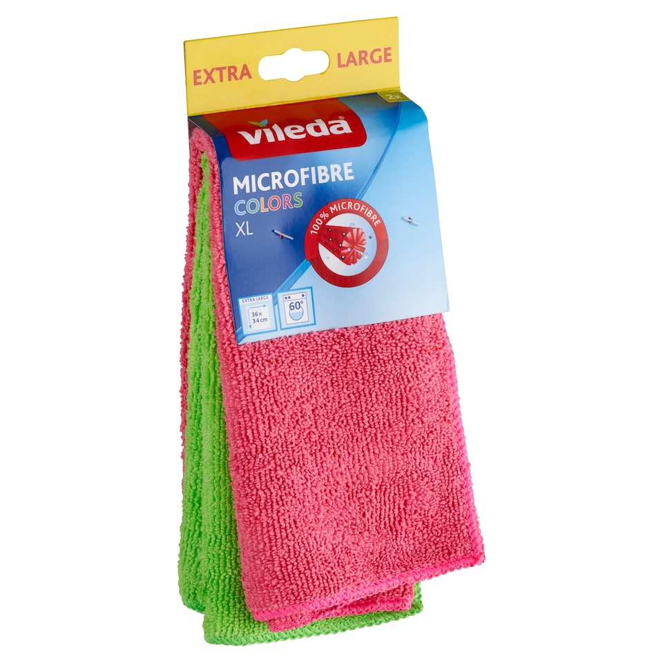 Vileda Extra Large XL Microfibre Wipes 2 pcs
