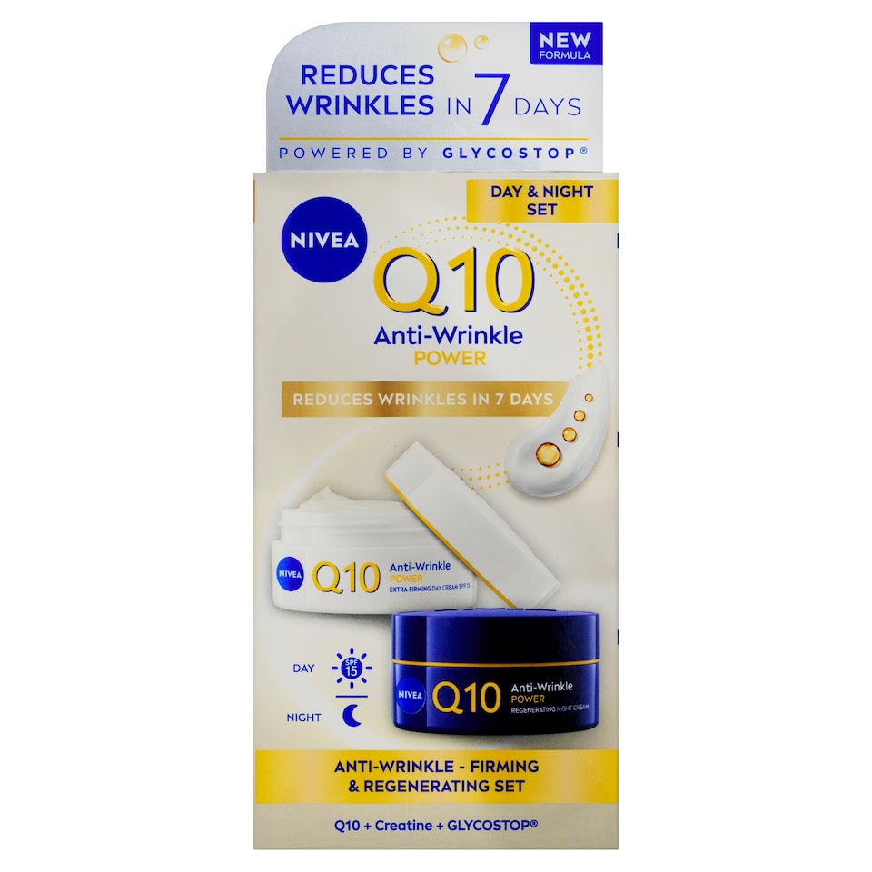 Obrázek 1 pro produkt Nivea Q10 Power Zpevňující denní a noční krém proti vráskám 2 x 50ml