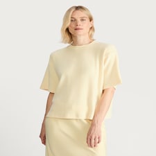 F&F Boxy Fit Short Sleeved Brushed T-Shirt in Yellow