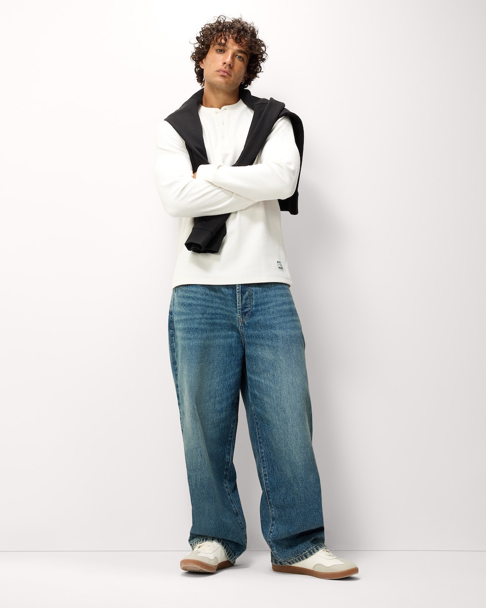 image 1 of RDA Pure Cotton Loose Fit Jeans in Blue