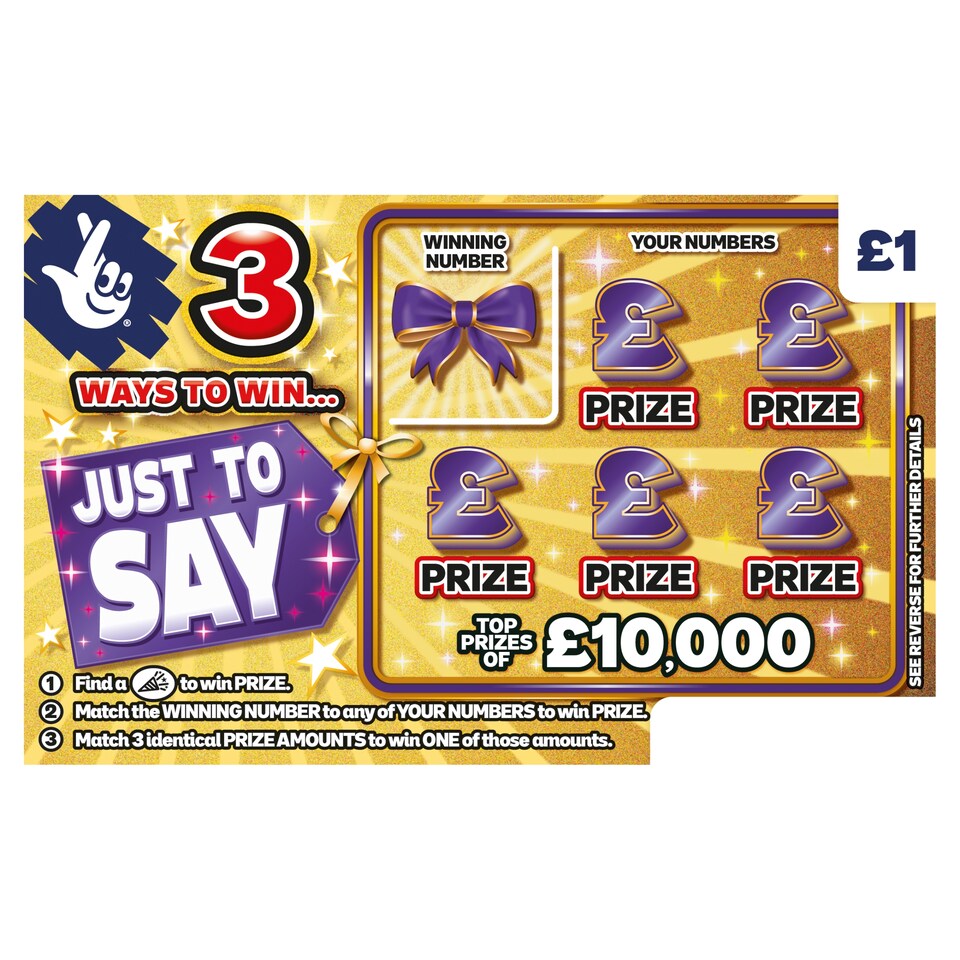 JUST TO SAY SCRATCHCARD