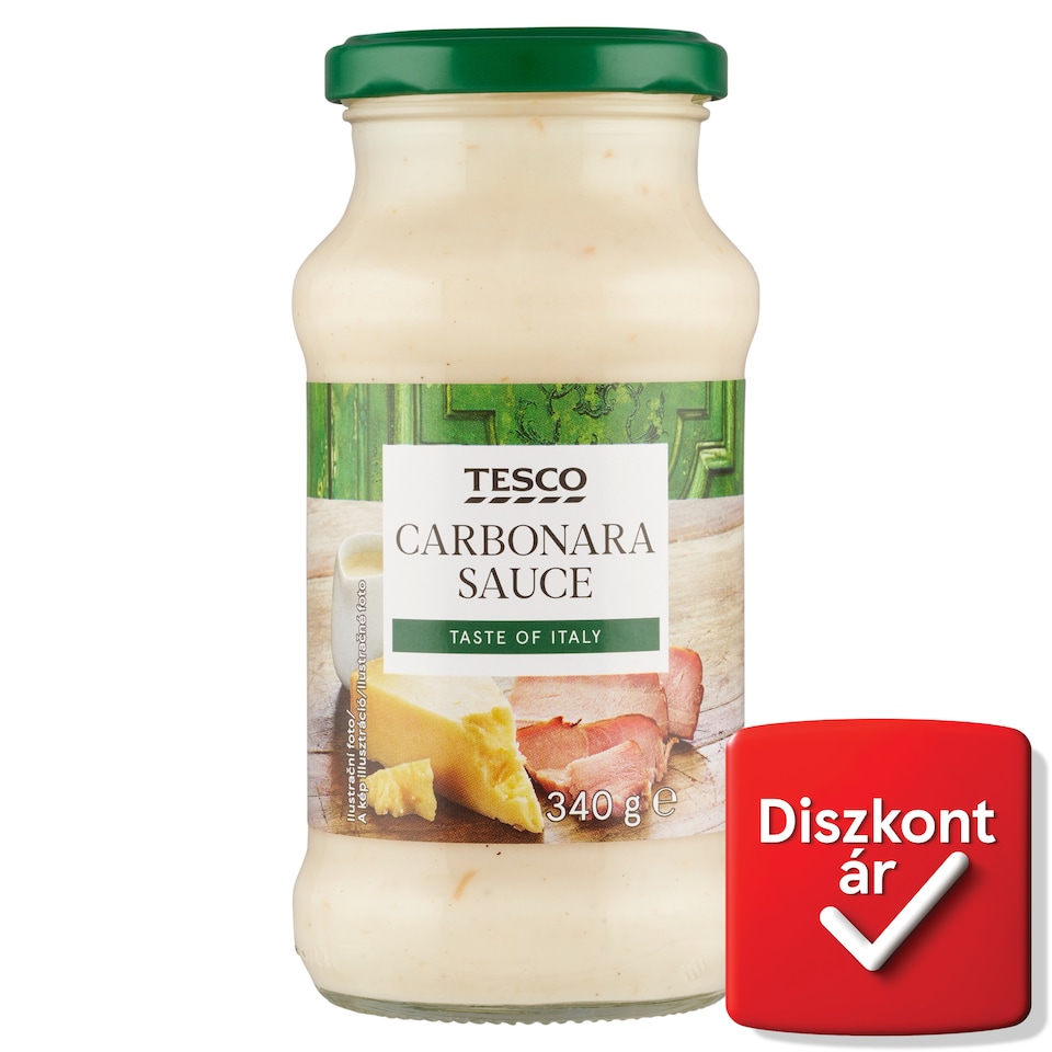 Tesco Carbonara tejszínes szósz cheddar sajttal és főtt sonkával 340 g