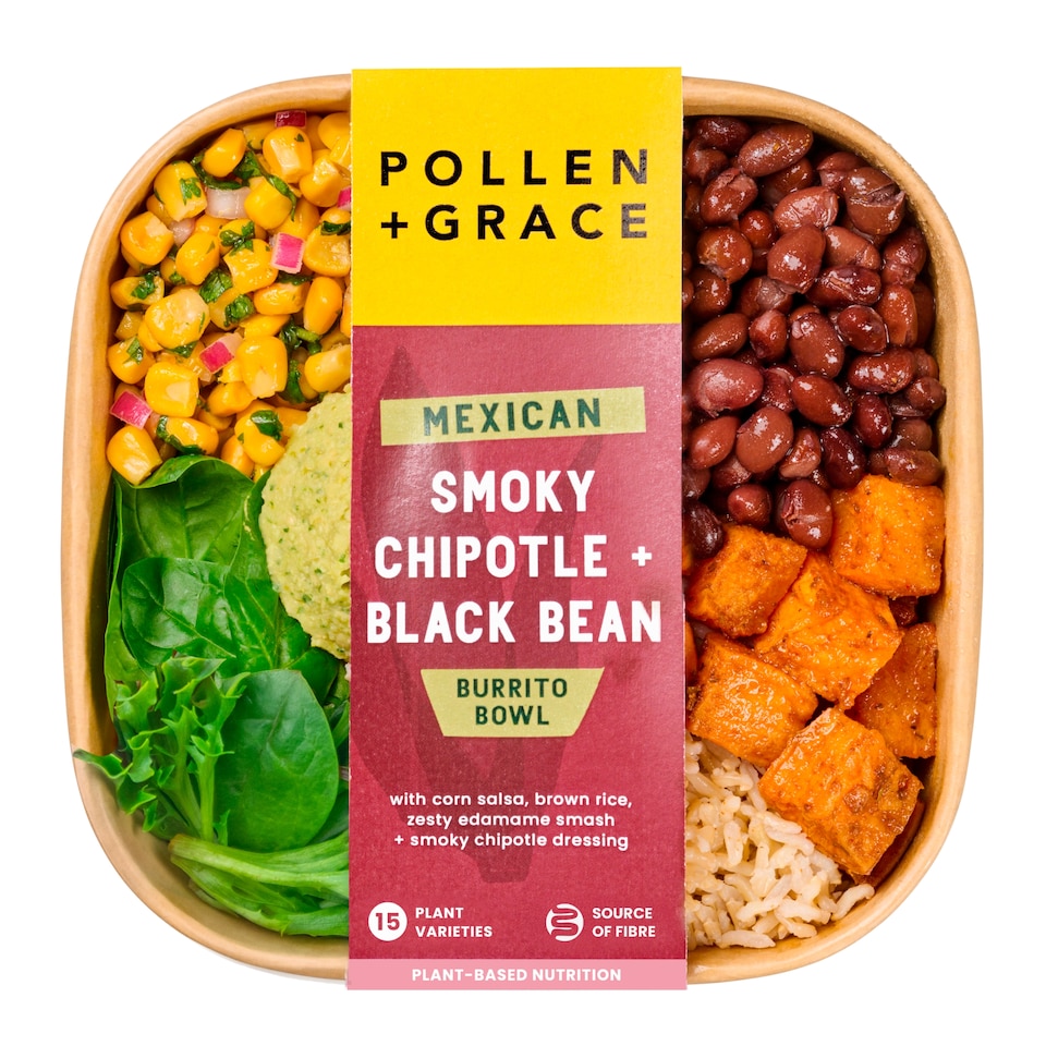 image 1 of Pollen & Grace Mexican Smoky Chipotle & Black Bean Burrito Bowl 275g