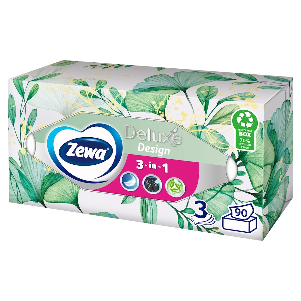 Obrázek 1 pro produkt Zewa Deluxe Design papírové kapesníčky 3 vrstvé 90 ks