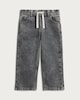 image 4 of F&F Boys Cotton Rich Denim Drawstring Jeans in Grey
