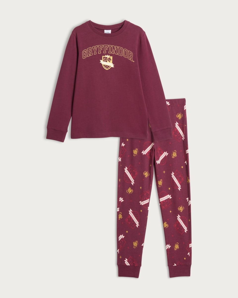 image 1 of Harry Potter Gryffindor Matching Family Christmas Pyjamas in Burgundy