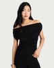image 2 of F&F Textured Draped Co-ord Top in Black