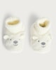image 2 of F&F Baby Fleece Bear Face Ribbed Booties in Multi