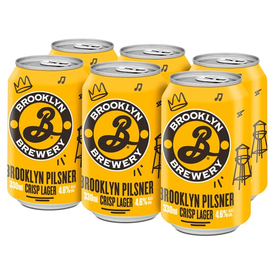 Brooklyn Pilsner Lager Beer 6 X 330Ml Tesco Groceries