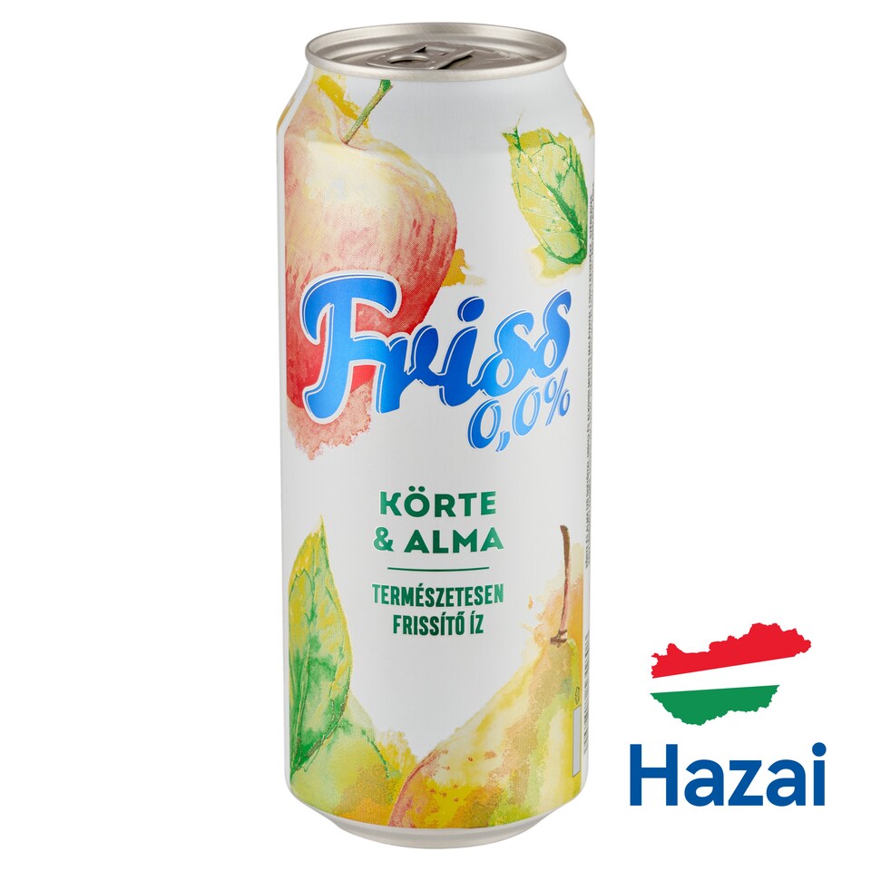 Friss 0,0% körte és alma ízű üdítőital és alkoholmentes malátaital keveréke 0,5 l
