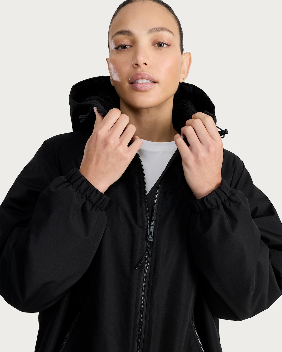image 1 of F&F Active EVERYWEATHER Waterproof All Weather Robe  in Black