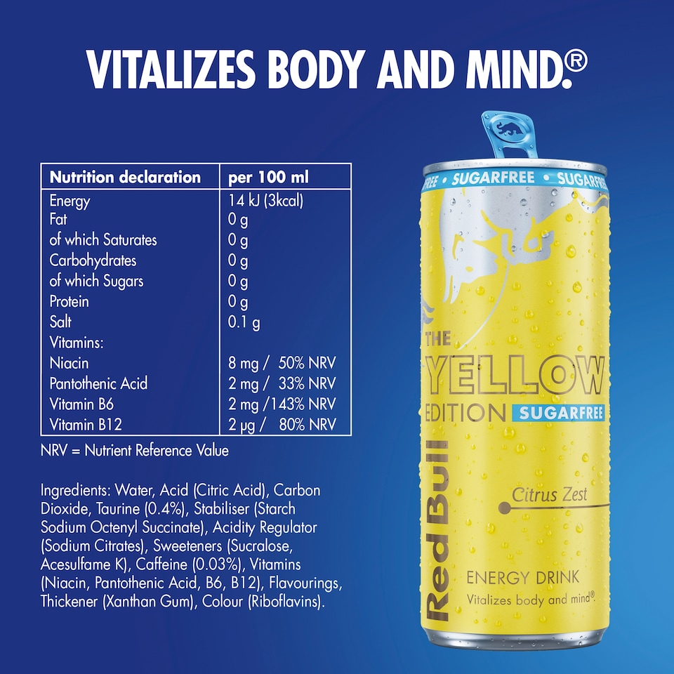 image 1 of Red Bull Sugar Free Citrus Zest The Summer Edition Energy Drink 473ml