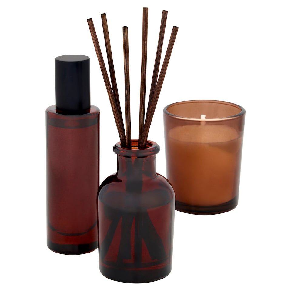image 1 of F&F Home Signature Notes Bergamot Scented Candle, Reed Diffuser & Room Spray Gift Set