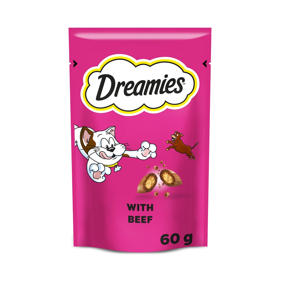 image 1 of Dreamies Cat Treat Biscuits with Beef 60g