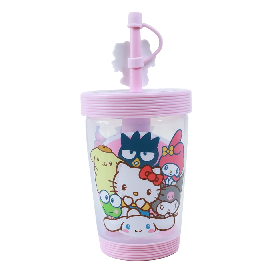 image 1 of Hello Kitty & Friends Water Bottle Straw Cup 450ml