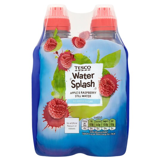 Tesco Still Water Apple & Raspberry No Added Sugar 4 X 300Ml Tesco
