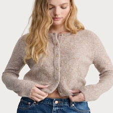 F&F Knitted Button Front Cardigan in Mink