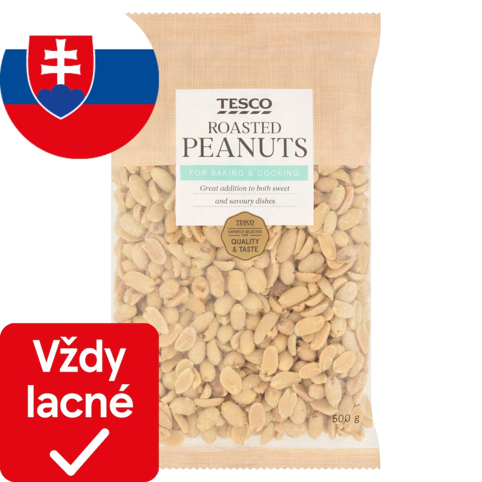 Tesco Arašidy jadrá blanšírované pražené nesolené 500 g