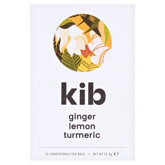 Kib Ginger Lemon Turmeric 15 Tea Bags 25.5G Tesco Groceries