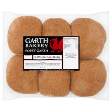 Garth Bakery Wholemeal Rolls 6 Pack