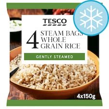 Tesco 4 Steam Bags Whole Grain Rice 4 X 150G