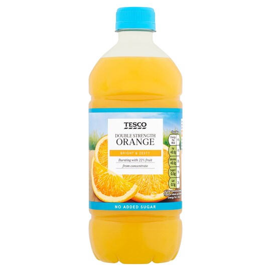 Tesco Double Strength Orange Squash No Added Sugar 750Ml Tesco Groceries