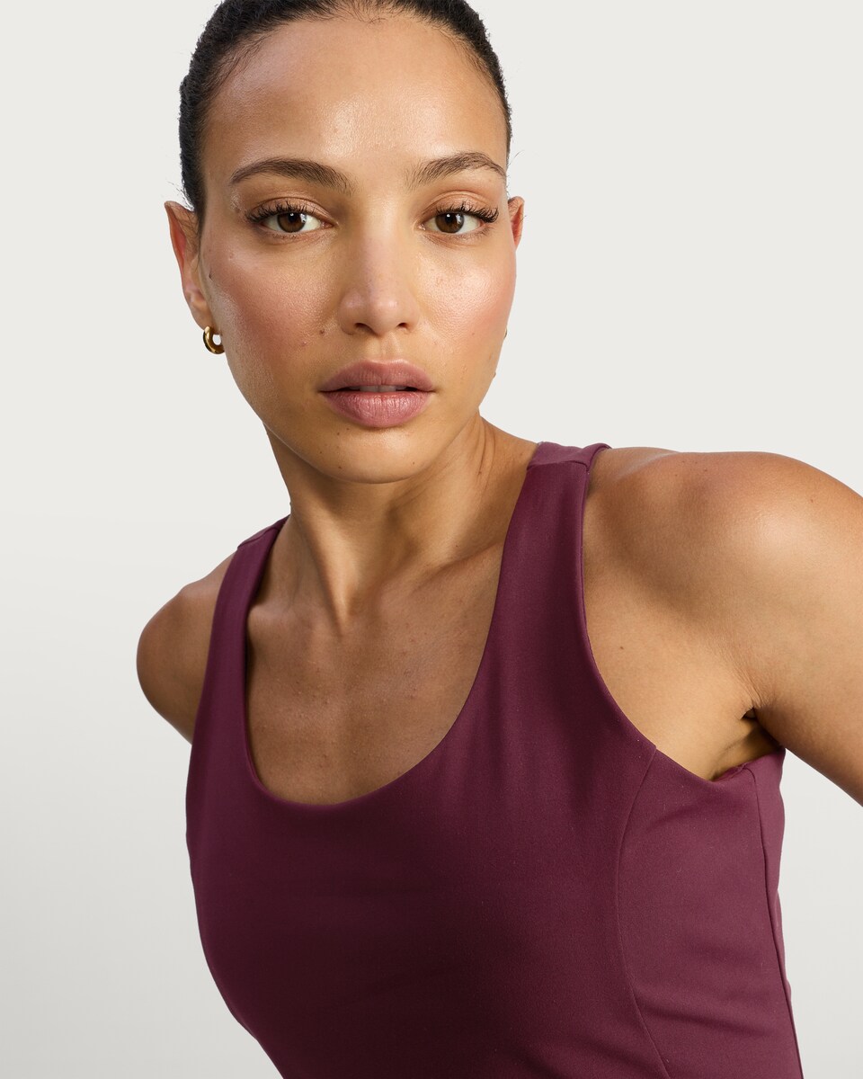 image 1 of F&F Active Supersoft Racerback Sports Vest in Berry