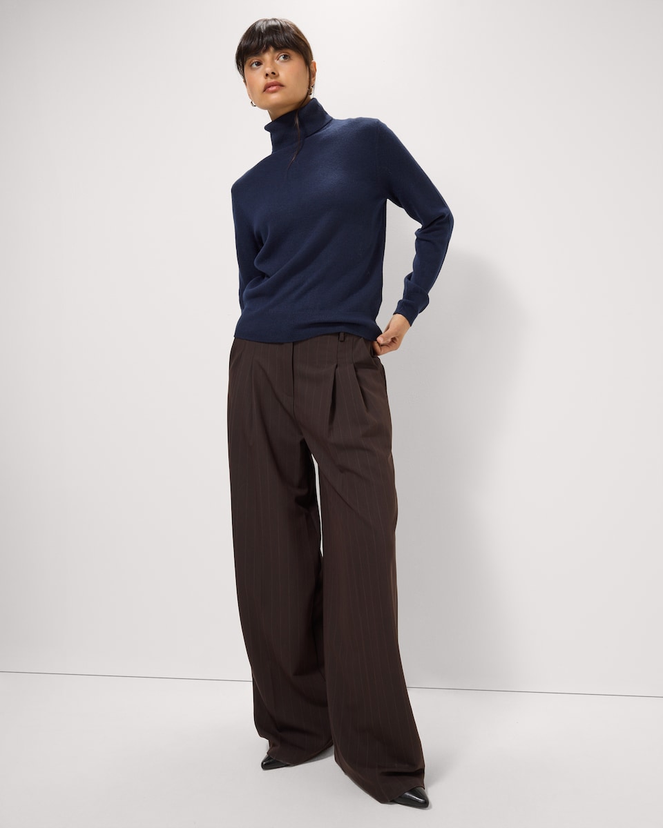 image 1 of F&F Roll Neck Jumper in Navy