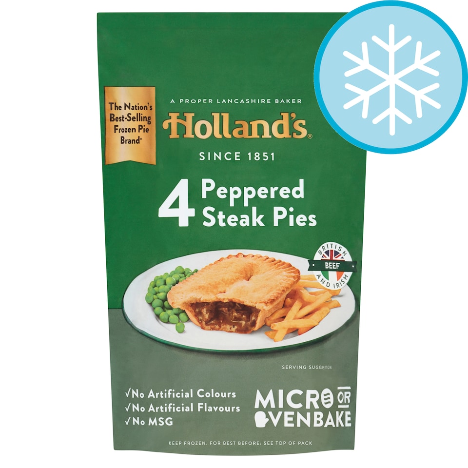 Holland's Peppered Steak Pies 4 Pack
