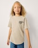 image 2 of F&F Girls Pure Cotton Slogan Oversized Fit T-Shirt in Mink