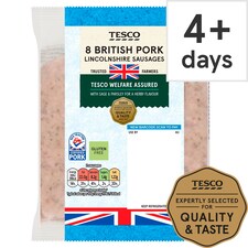 Tesco British Lincolnshire Sausages 8 Pack 454G
