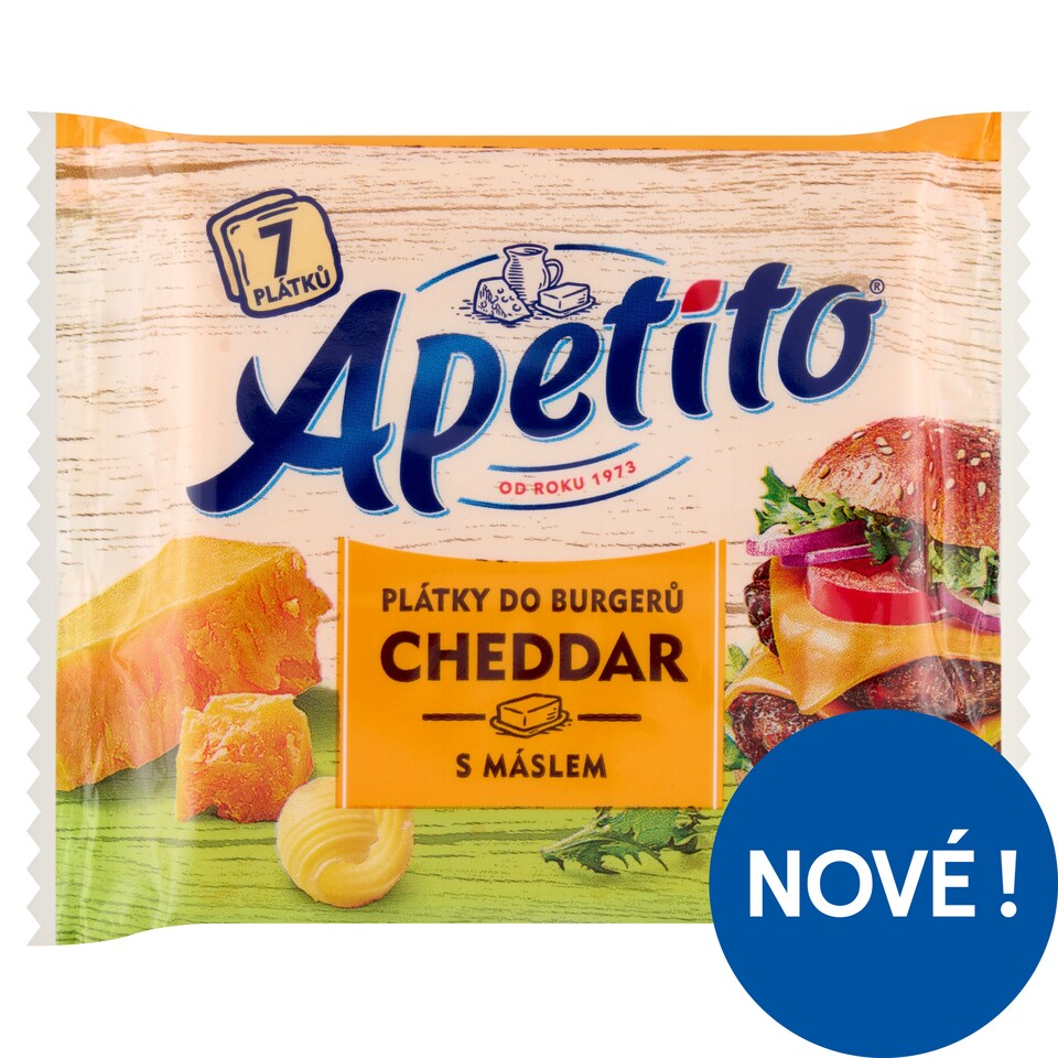 Obrázek 1 pro produkt Apetito Plátky do burgerů cheddar s máslem 7 ks 130g