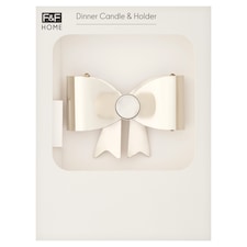 F&F Home Valentines Candle and Bow Candle Holder Set