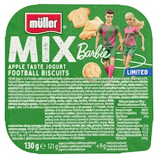 Müller Mix Barbie jogurt s jablkovou príchuťou a maslovými sušienkami 130 g