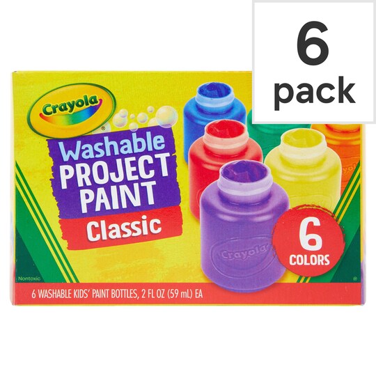 Crayola Washable Paint Pots 6 Pack Tesco Groceries