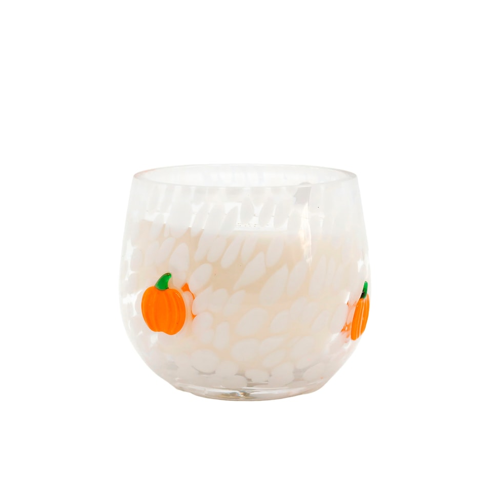 F&F Home Halloween Confetti Glass Pumpkin Candle 180g