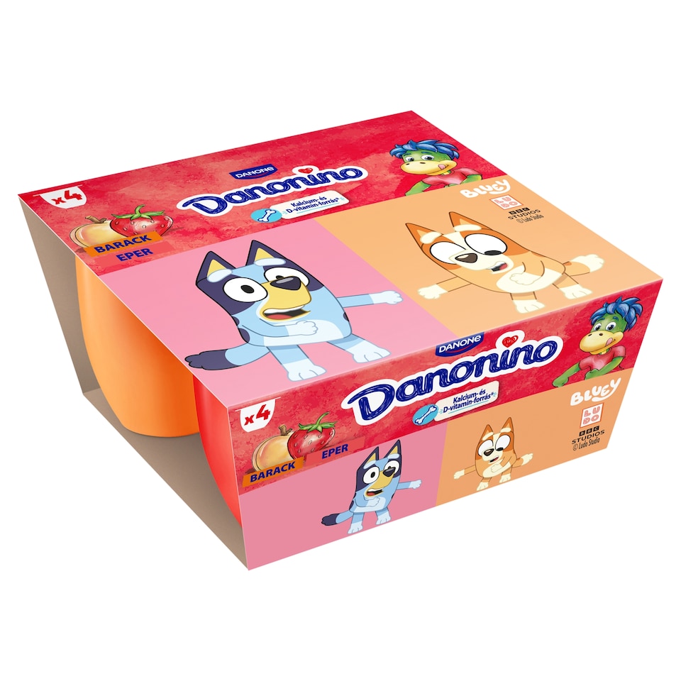 Danone Danonino Strawberry and Peach Dairy Product with Added Calcium and Vitamin D 4 x 50 g (200 g)