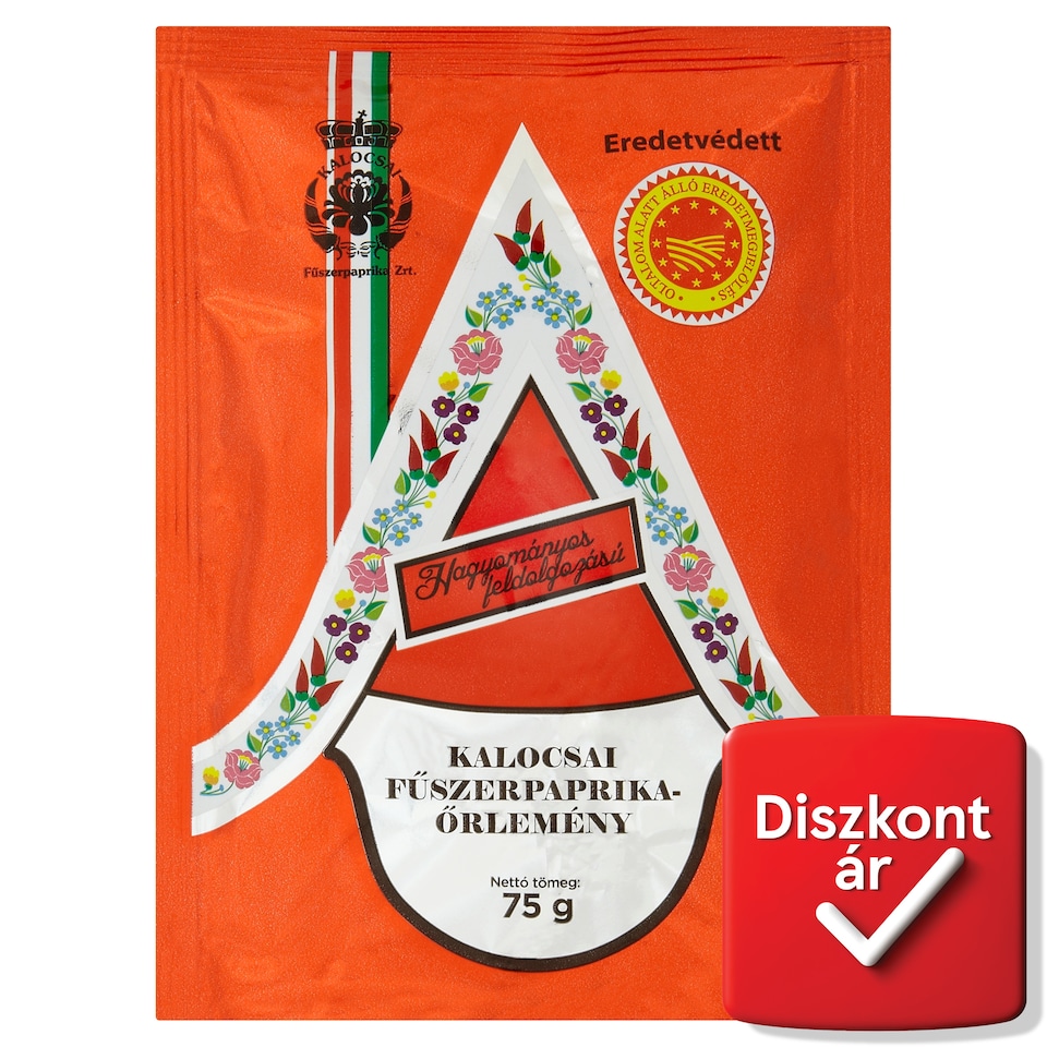 Kalocsai Eredetvédett, hagyományos feldolgozású fűszerpaprika őrlemény 75 g