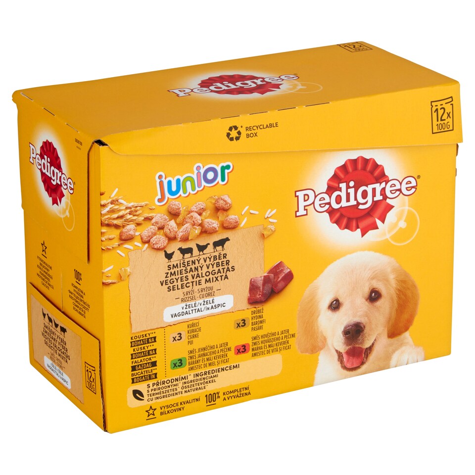 obrázok 1 z Pedigree Junior zmiešaný výber s ryžou v želé 12 x 100 g (1,2 kg)
