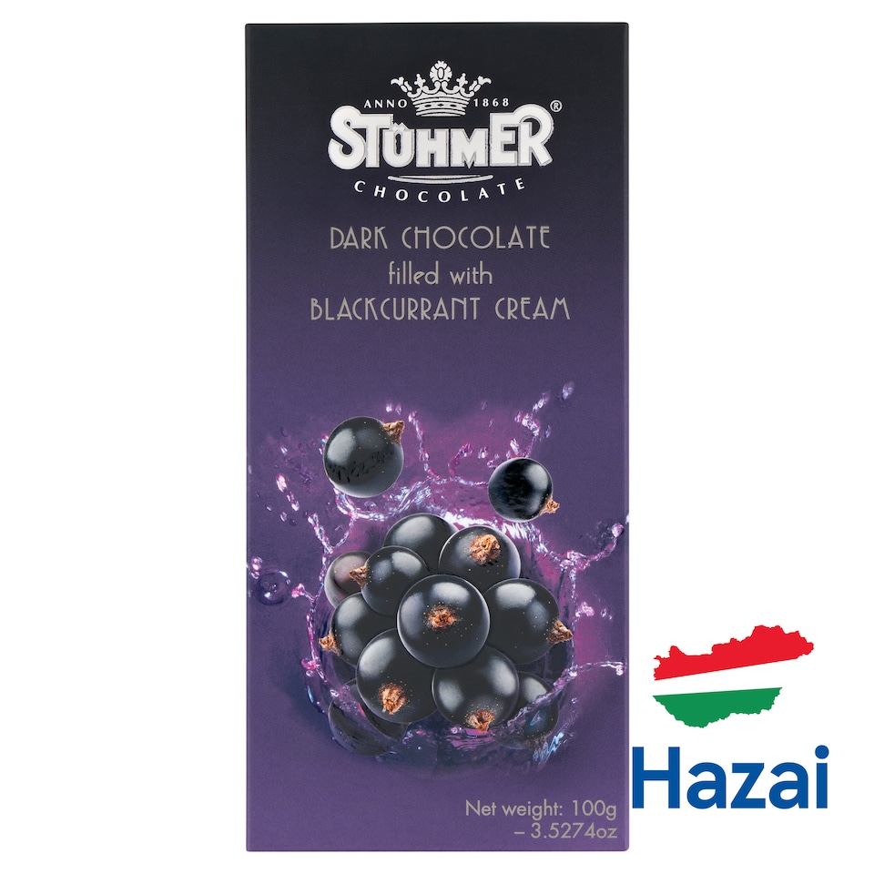Stühmer Dark Chocolate Filled with Blackcurrant Cream 100 g