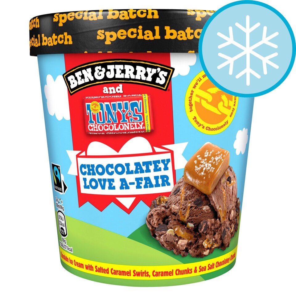 image 1 of Ben & Jerry's Tony's Chocolonely Chocolate Love A Fair Ice Cream Tub 465ml