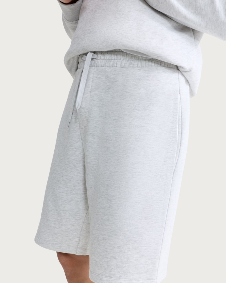 image 1 of F&F Active EVERYHOUR Cotton Rich Drawstring Shorts in Grey Marl