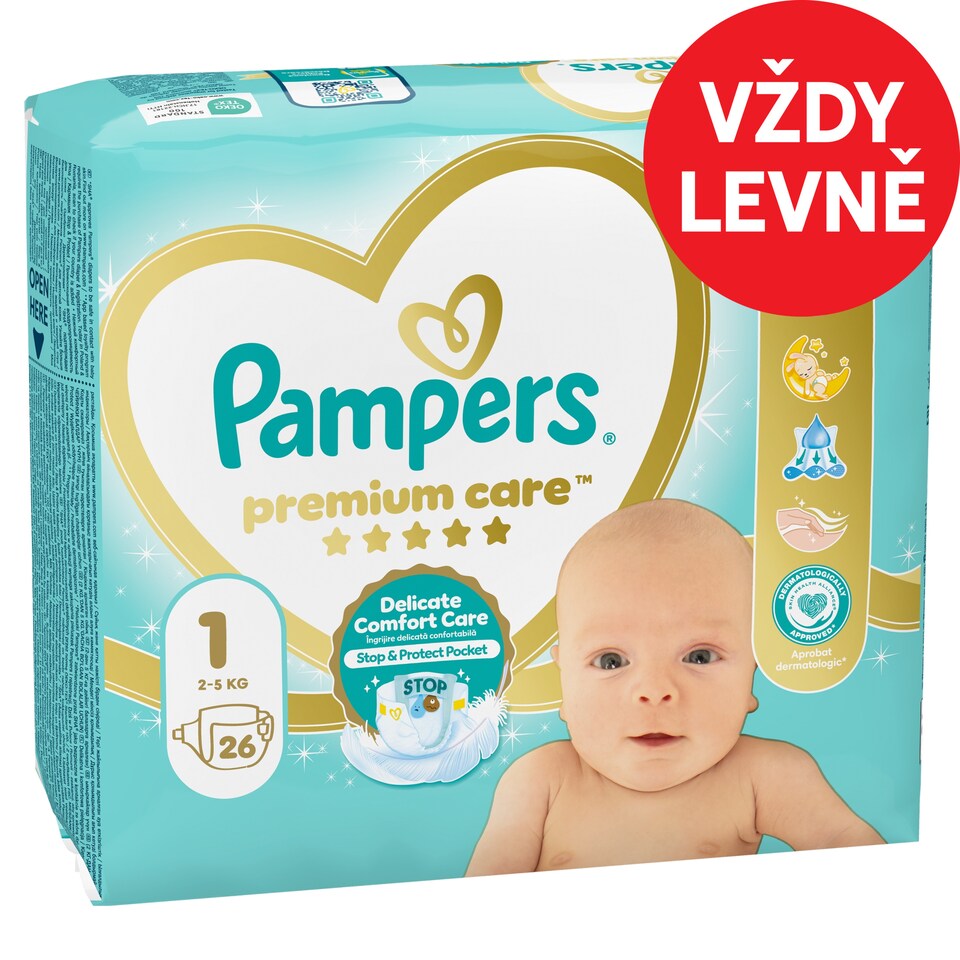 image 1 of Pampers Premium Care Size 1, 26 Nappies, 2kg-5kg
